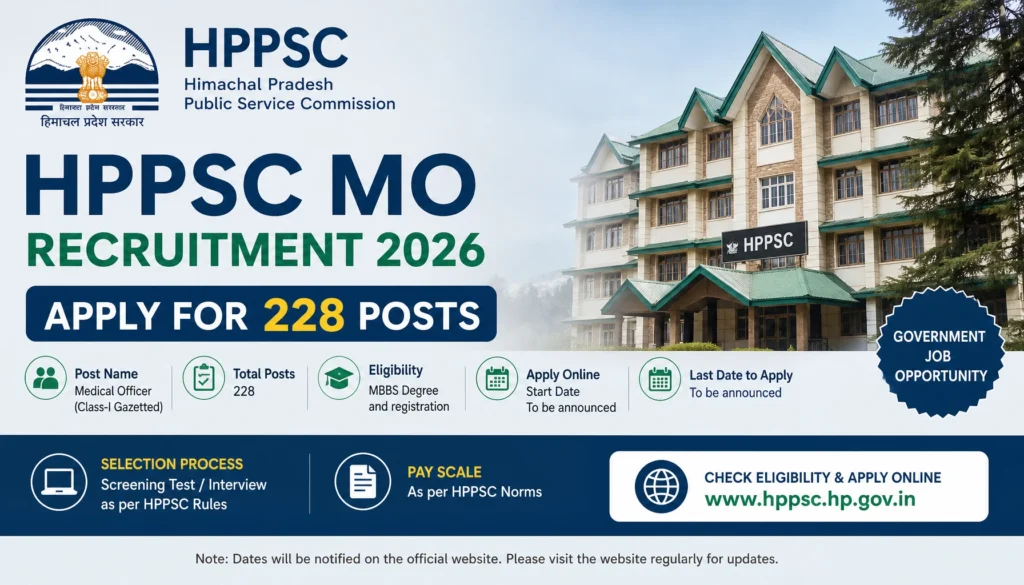 HPPSC MO Recruitment 2026: Apply for 228 Posts, Check Eligibility