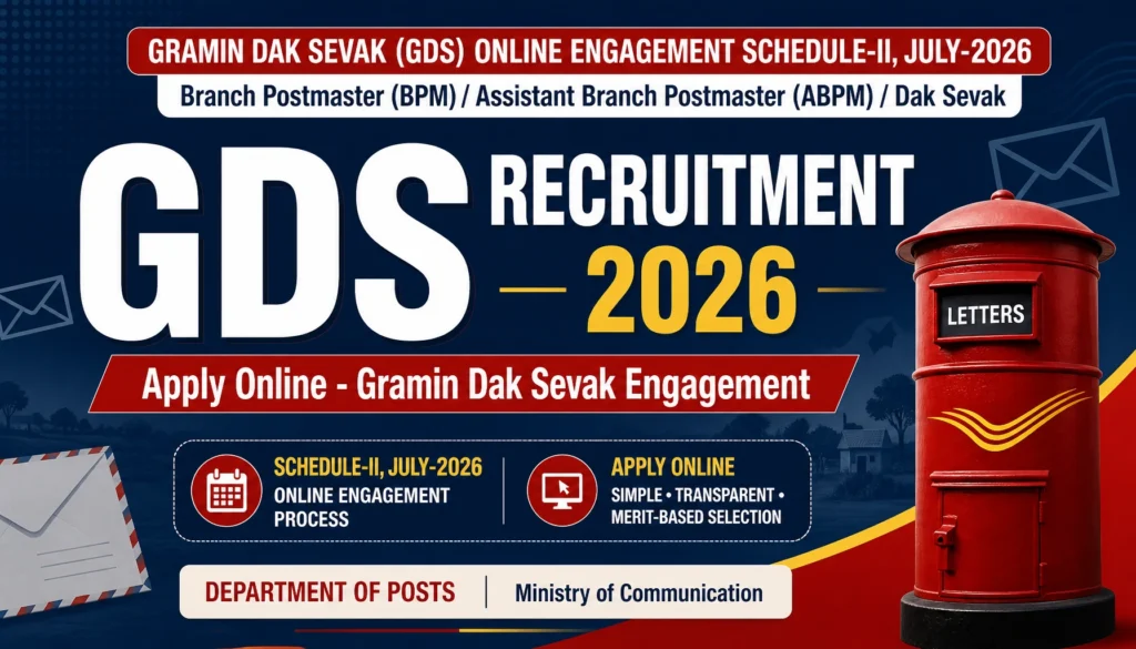 INDIA POST GDS Recruitment 2026: Apply Online for Gramin Dak Sevak Posts