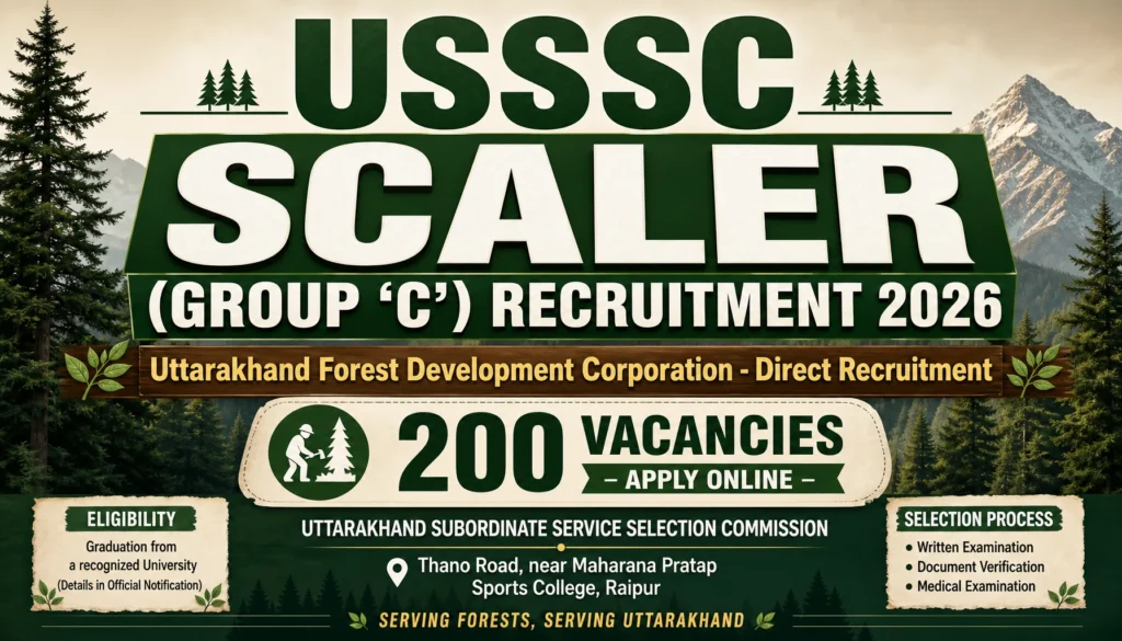 UKSSSC Group C Recruitment 2026: Apply Online for 200 Group C Vacancies