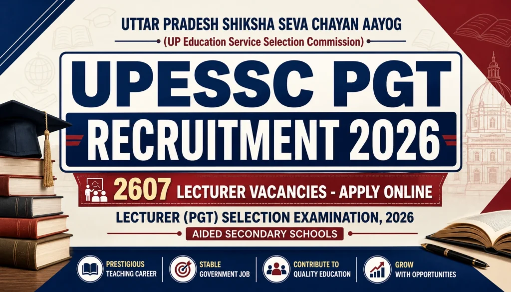 UPESSC PGT Recruitment 2026: Apply Online for 2607 Pravakta (Lecturer) Vacancies