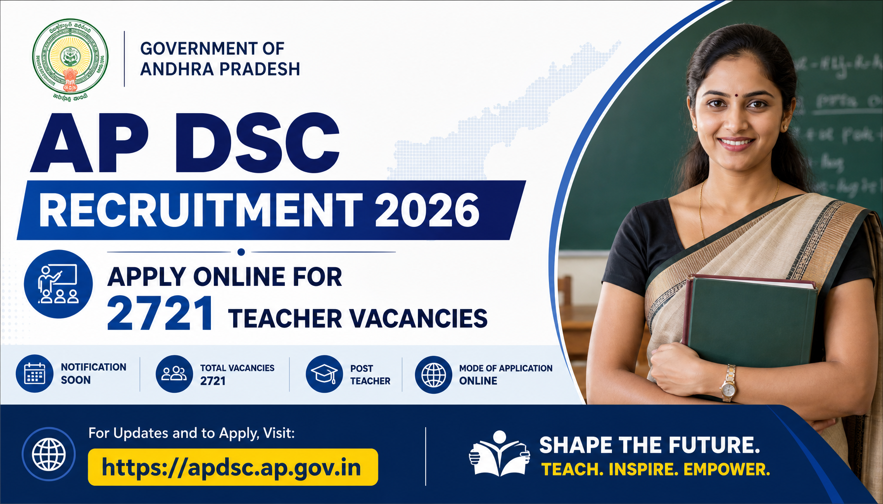 AP DSC Recruitment 2026: Apply Online for 2721 Teacher Vacancies